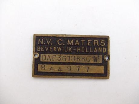 Machinefabriek C.Maters,Beverwijk vloeistofpomp SIHI, Maters